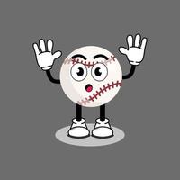 Illustration vector graphic cartoon character of cute mascot baseball with pose. Suitable for children book illustration.