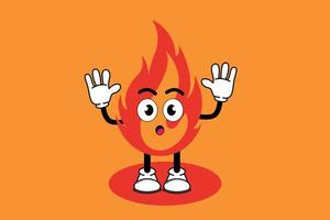 Illustration vector graphic cartoon character of cute mascot fire with pose. Suitable for children book illustration and element design.