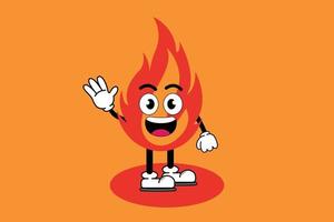 Illustration vector graphic cartoon character of cute mascot fire with pose. Suitable for children book illustration and element design.