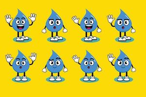 Illustration vector graphic cartoon character of Cute mascot water with pose. Suitable for children book illustration and element design.