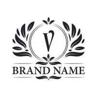 Luxury and elegant V letter logo design template. vector