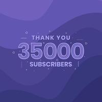 Thank you 35000 subscribers 35k subscribers celebration. vector