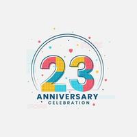 celebración del 23 aniversario, diseño moderno del 23 aniversario vector