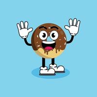 ilustración vectorial personaje de dibujos animados gráficos de linda mascota donut con pose. adecuado para la ilustración de libros infantiles. vector