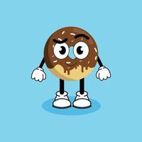 ilustración vectorial personaje de dibujos animados gráficos de linda mascota donut con pose. adecuado para la ilustración de libros infantiles. vector