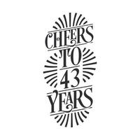 43 years vintage birthday celebration, Cheers to 43 years vector