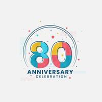 80 Anniversary celebration, Modern 80th Anniversary design vector