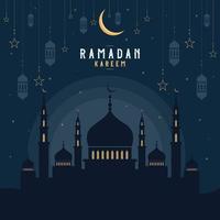 Ramadan Mubarak, Islamic holy month of celebration vector illustration