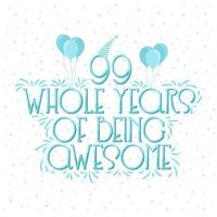 99 Years Birthday and 99 years Anniversary Celebration Typo vector