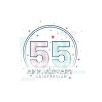 celebración del aniversario de 55 años, diseño moderno del 55 aniversario vector
