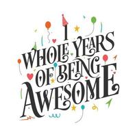 1 Years Birthday and Anniversary Celebration Typo vector
