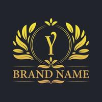 Vintage Luxury golden Y letter logo design. vector