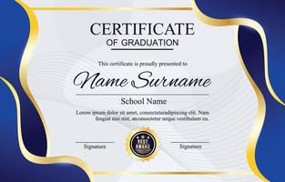 plantilla de certificado de graduación con forma de degradado vector