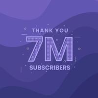 Thank you 7000000 subscribers 7m subscribers celebration. vector