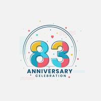 83 Anniversary celebration, Modern 83rd Anniversary design vector