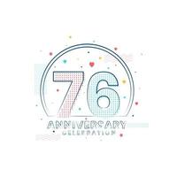 Celebración del aniversario de 76 años, diseño moderno del 76 aniversario. vector