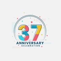 celebración del 37 aniversario, diseño moderno del 37 aniversario vector