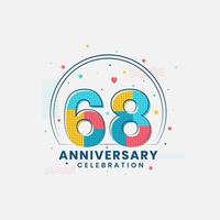 celebración del 68 aniversario, diseño moderno del 68 aniversario vector