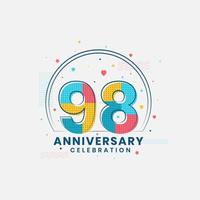 98 Anniversary celebration, Modern 98th Anniversary design vector