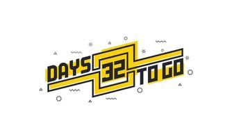 32 days to go countdown sign for sale or promotion. vector