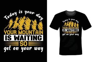 Mountain T shirt design, vintage, typography vector