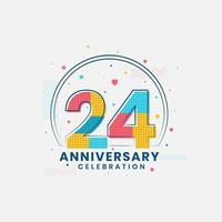 24 Anniversary celebration, Modern 24th Anniversary design vector