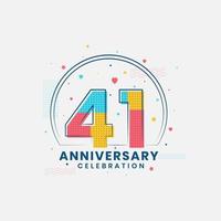 41 Anniversary celebration, Modern 41st Anniversary design vector