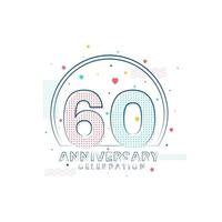 Celebración del 60 aniversario, diseño moderno del 60 aniversario. vector