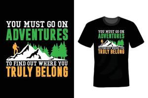 Mountain T shirt design, vintage, typography vector