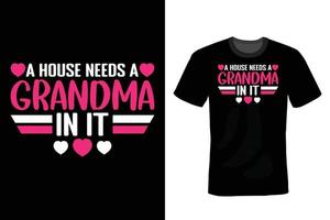 Grandma T shirt design, vintage, typography vector