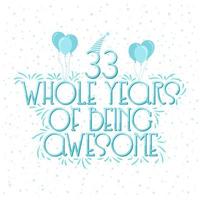 33 Years Birthday and 33 years Anniversary Celebration Typo vector