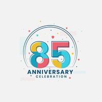 celebración del 85 aniversario, diseño moderno del 85 aniversario vector