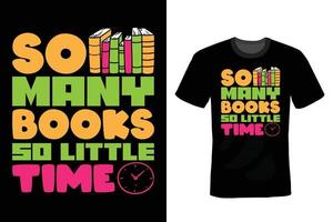 diseño de camiseta de amante de los libros, vintage, tipografía vector