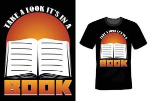 Book lover T shirt design, vintage, typography vector