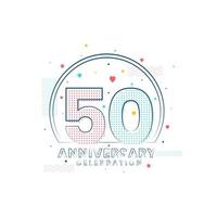 Celebración del 50 aniversario, diseño moderno del 50 aniversario. vector