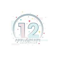 12 years Anniversary celebration, Modern 12 Anniversary design vector