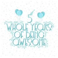 5 Years Birthday and 5 years Anniversary Celebration Typo vector