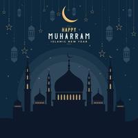 año nuevo hijri islámico, ilustración vectorial feliz muharram vector