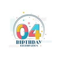 4 Birthday celebration, Modern 4th Birthday design vector