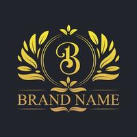 Golden vintage Luxury B letter logo design. vector