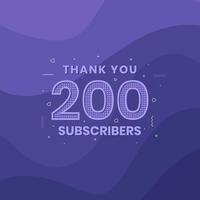 Thank you 200 subscribers 200 subscribers celebration. vector