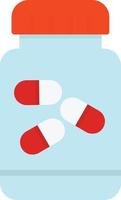 Pills Bottle Flat Icon vector