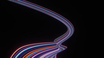 3d render of illuminated neon and light glowing on dark scene. Speed light moving lines. Abstract simple Colorful lighting neon background. photo