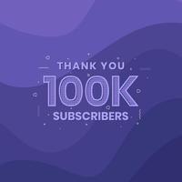 Thank you 100000 subscribers 10k subscribers celebration. vector