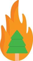 Burning Tree Flat Icon vector