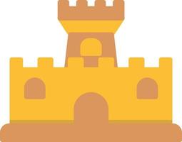 icono plano del castillo de arena vector