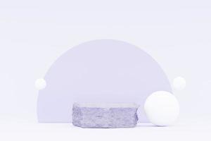 3d render Pastel Purple minimal background with podium stand. Purple stage platform for cosmetic product presentation and advertising. Studio scene with showcase pedestal in clean design. photo