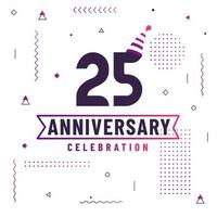 25 years anniversary greetings card, 25 anniversary celebration background free vector. vector