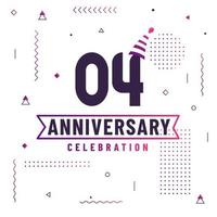 4 years anniversary greetings card, 4 anniversary celebration background free vector. vector