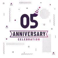 5 years anniversary greetings card, 5 anniversary celebration background free vector. vector